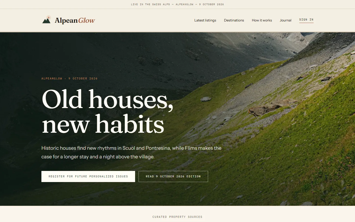 Homepage of AlpeanGlow