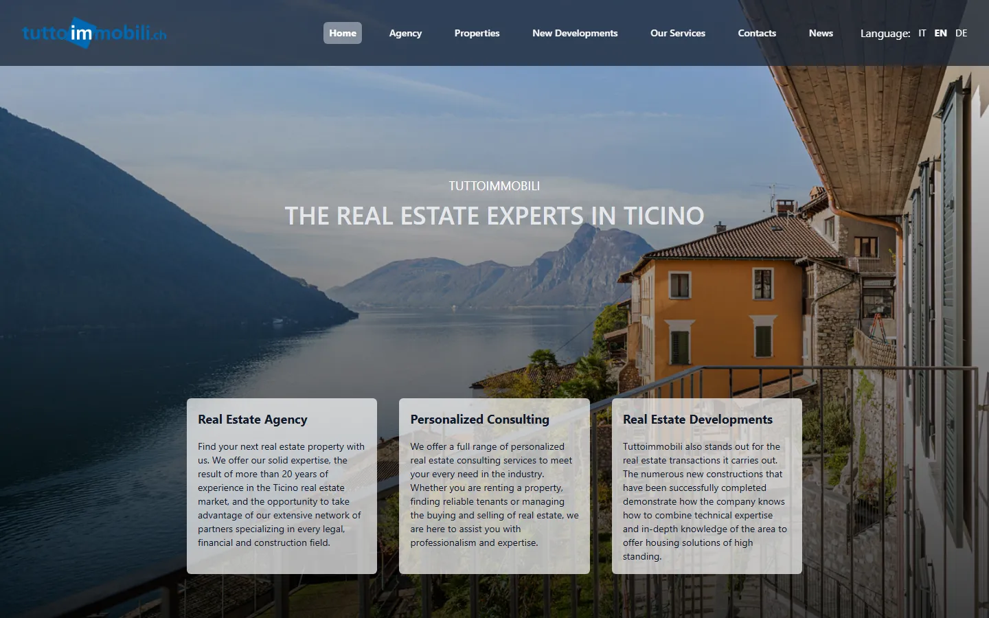 Homepage of tuttoimmobili.ch
